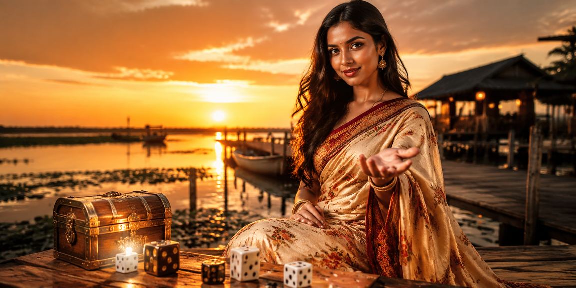 তাঙ্গুয়ার হাওড়ে ডাইস গেম খেলছেন একজন বাংলাদেশি মডেল